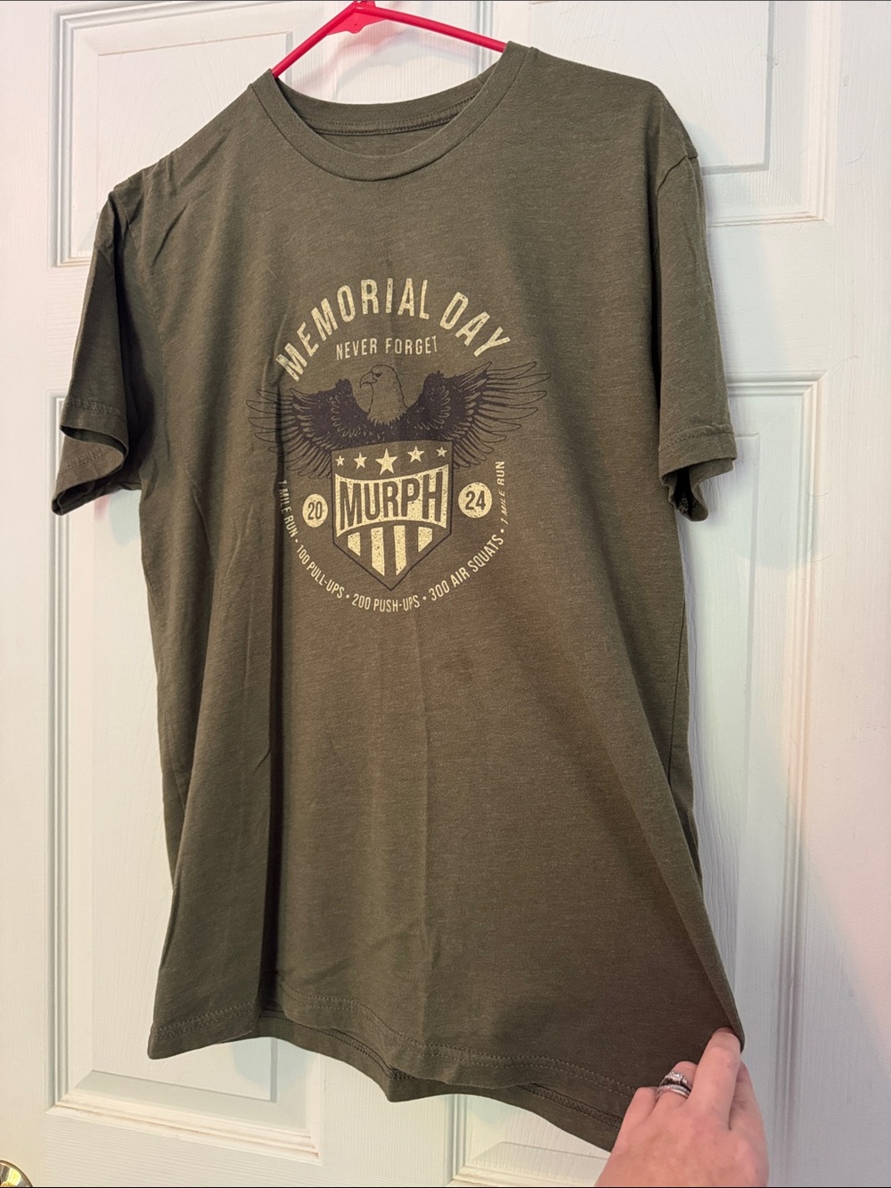CrossFit- Memorial Day-Murph Olive Green Graphic Tee